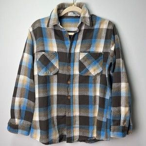 Vintage thick cozy flannel shacket plaid size medium